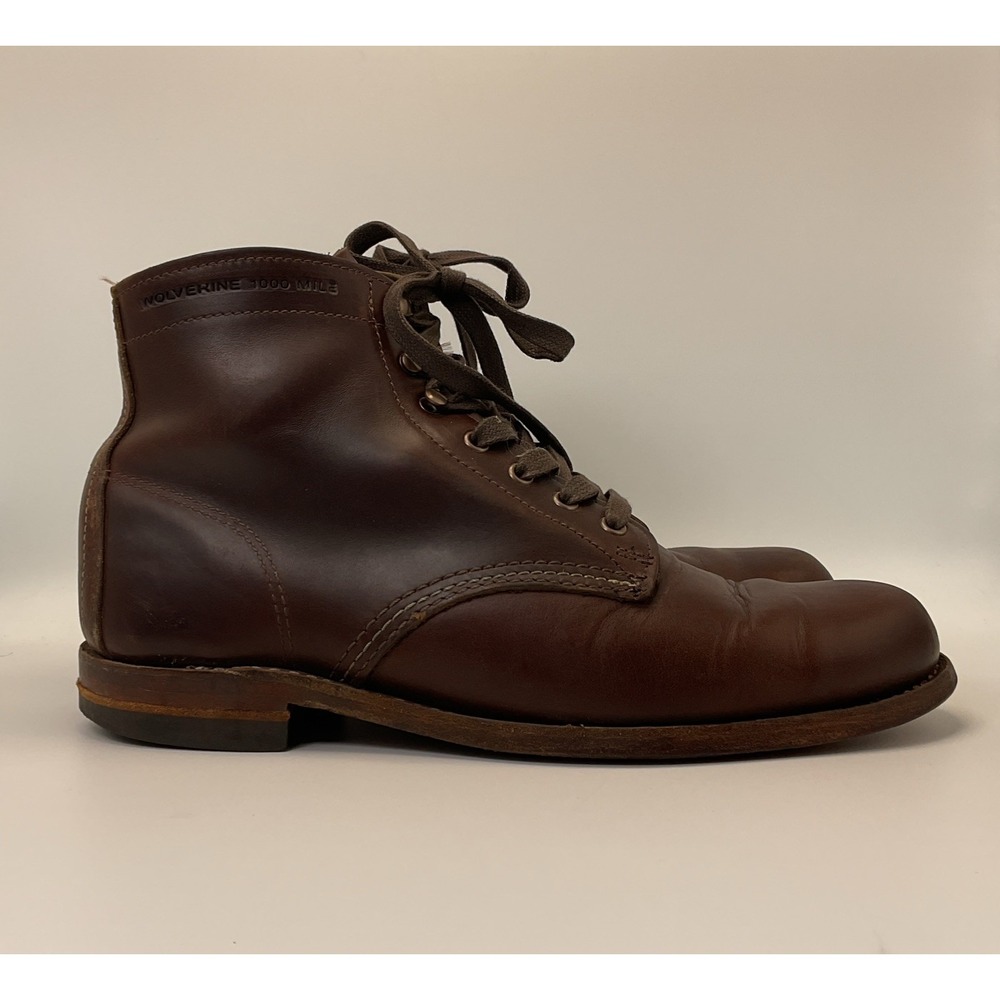 Wolverine MEN'S 1000 MILE PLAIN-TOE ORIGINAL BOOT Dark Brown 8.5D Classic